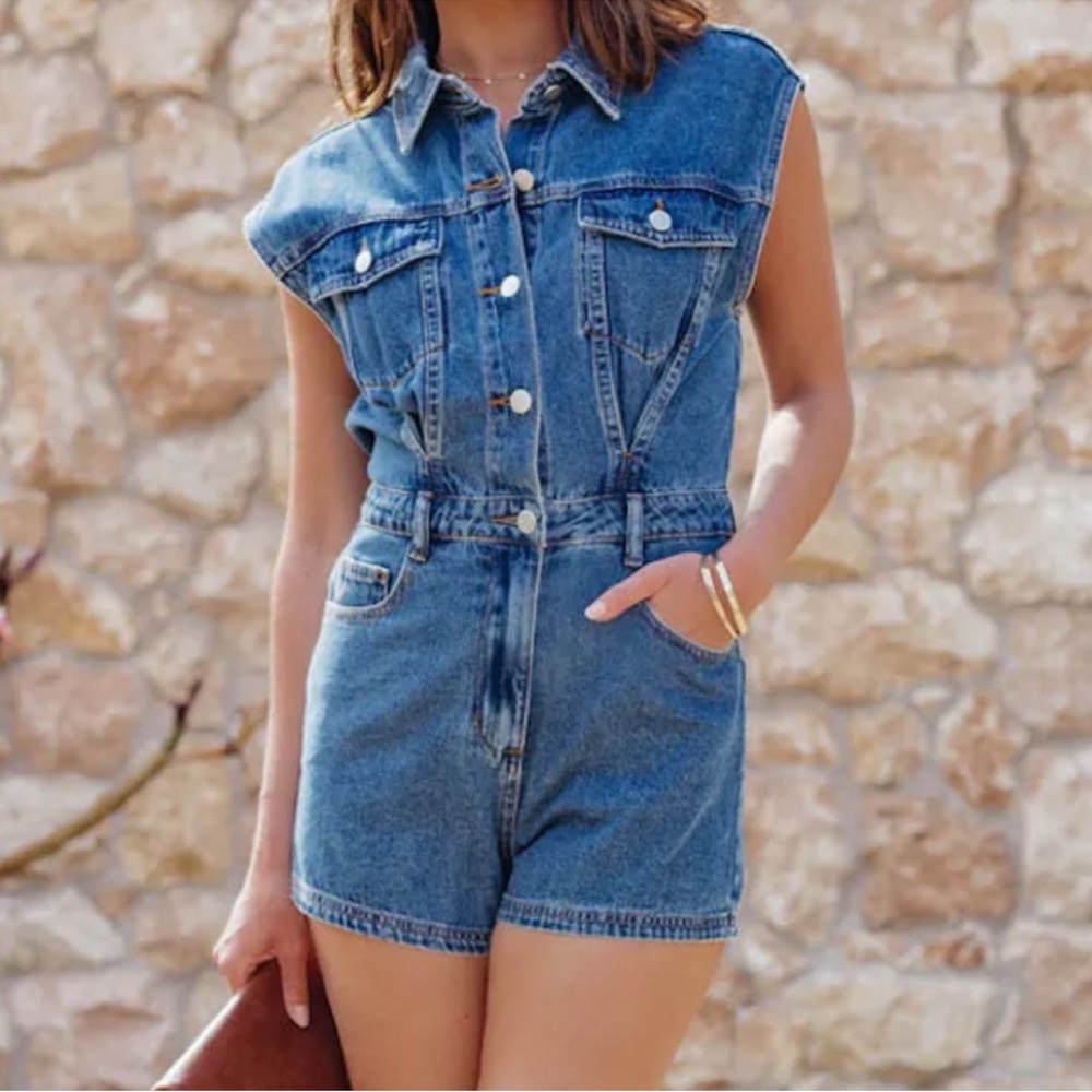 Short Denim Romper